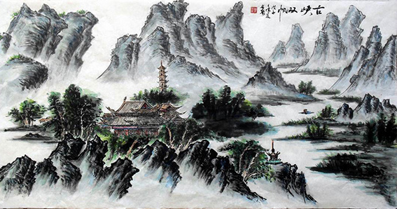 《江峡双帆》137x68cm 2008年